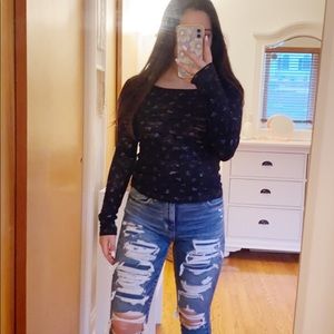 Black and White Hearts Long Sleeve